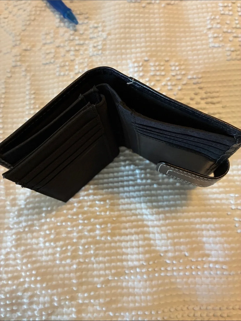 Fossil Black Genuine Leather Wallet with Zip Pocket